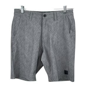 Vintage 1946 Light Gray Print Performance Outdoor Casual Hybrid Shorts 30 NWT